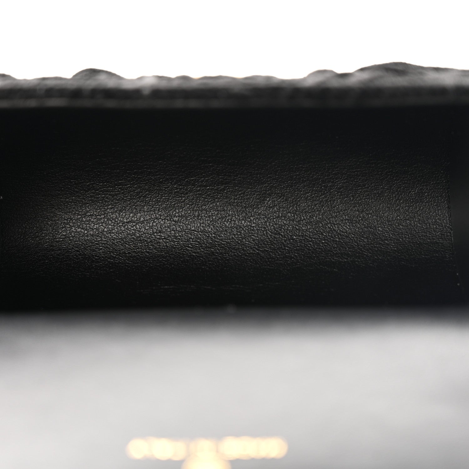 Velvet Camellia Embossed Jewel Belt Card Holder With Chain Black