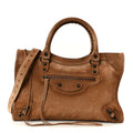 Waxed Suede Calfskin Classic Hardware Medium Le City Camel