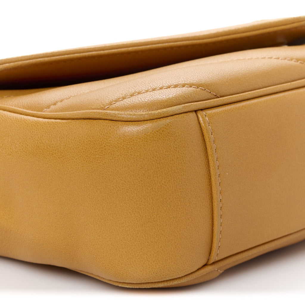 Lambskin Chevron Quilted Small Loulou Bag Sunflower