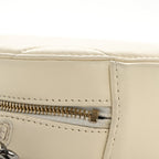 Lambskin Quilted Chanel 19 Round Clutch With Chain White