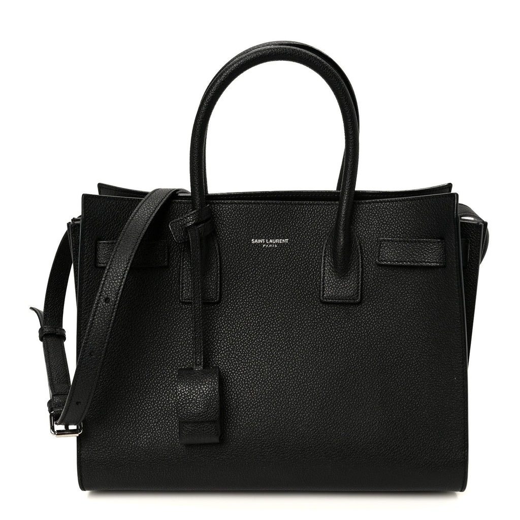 Grained Calfskin Small Sac De Jour Black