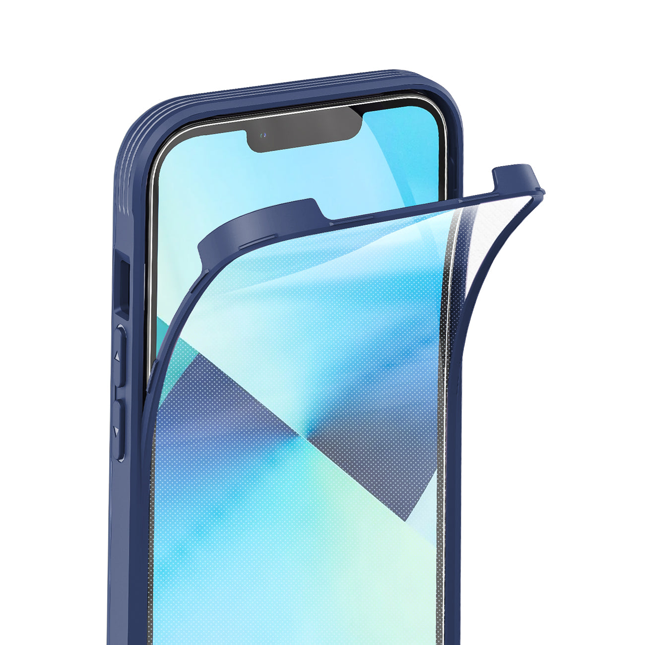 Full Protection With Mobile Phone Protective Film Slide Camera Lens Phone Case For Iphone 14 In Navy