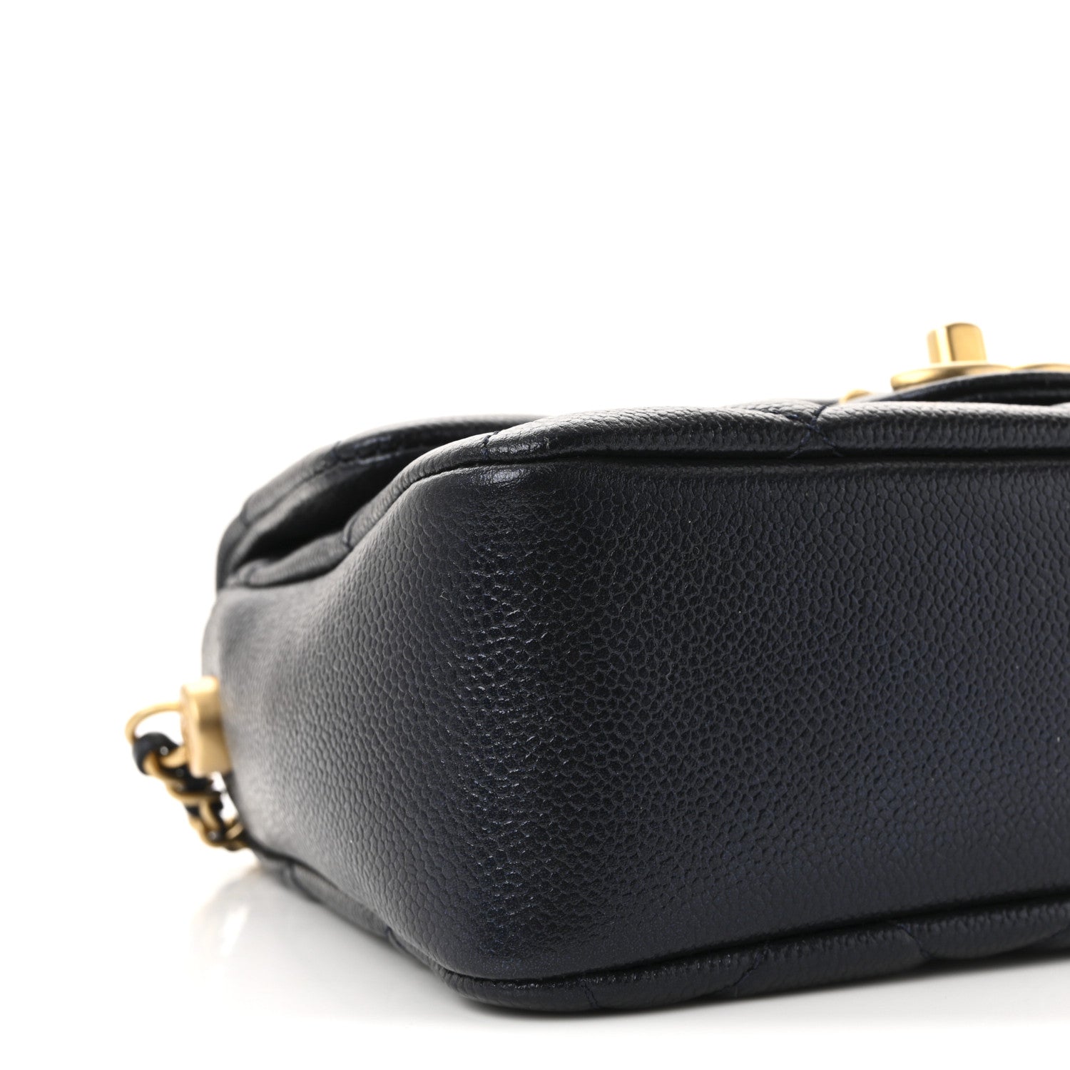 Iridescent Caviar Quilted Mini My Perfect Flap Black