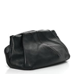 Lambskin Rose Clutch Black