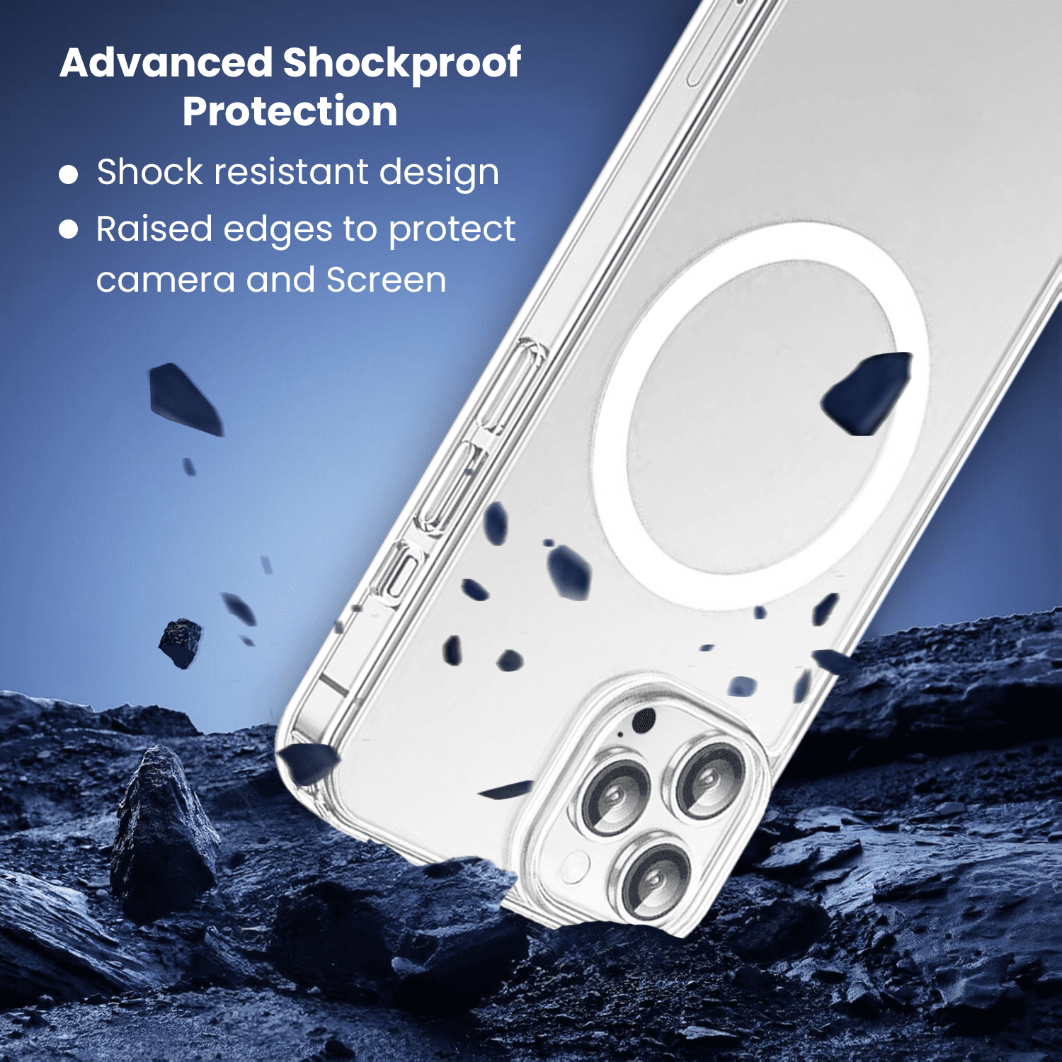 Entronix Bundle Compatible with iPhone 15 Pro - [Magnetic] Clear Case, 2 Clear Screen Protectors & 2 Camera Lens Protectors