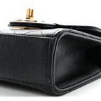 Lambskin Quilted Chic Pearls Flap Black