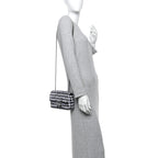Sequin Houndstooth Small Flap Black White