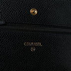 Caviar Quilted Wallet on Chain WOC Black