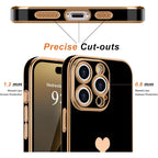 Entronix Bundle Compatible with iPhone 16 Pro - [Flexible] Glossy Heart Case & 2 Clear Screen Protectors