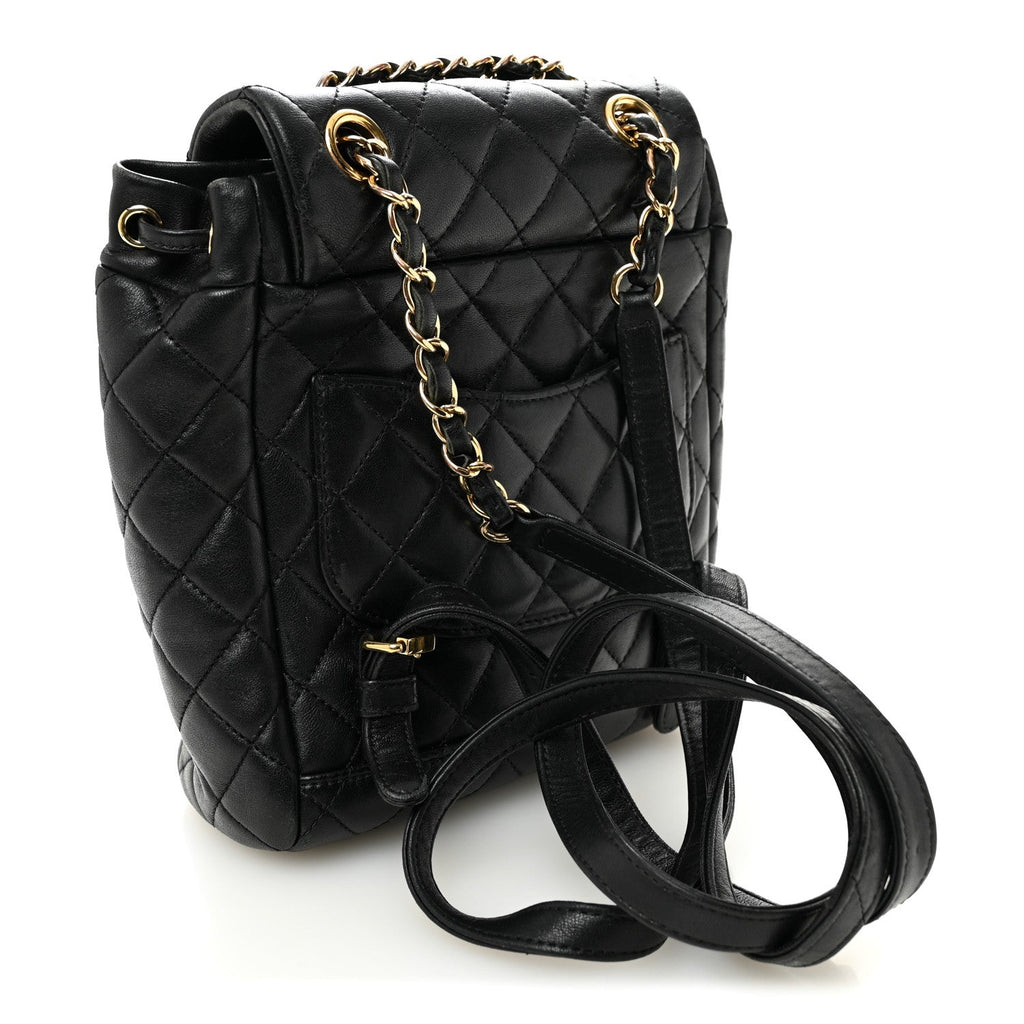 Calfskin Quilted Mini Urban Spirit Backpack Black