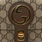 GG Supreme Monogram Textured Dollar Calfskin Blondie Belt Bag Beige Ebony New Acero