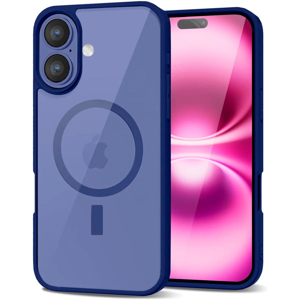 Entronix [Magnetic] Case Compatible with iPhone 16 - [Clear Back] Soft Matte Frame