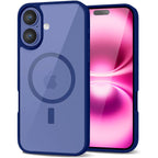 Entronix [Magnetic] Case Compatible with iPhone 16 - [Clear Back] Soft Matte Frame
