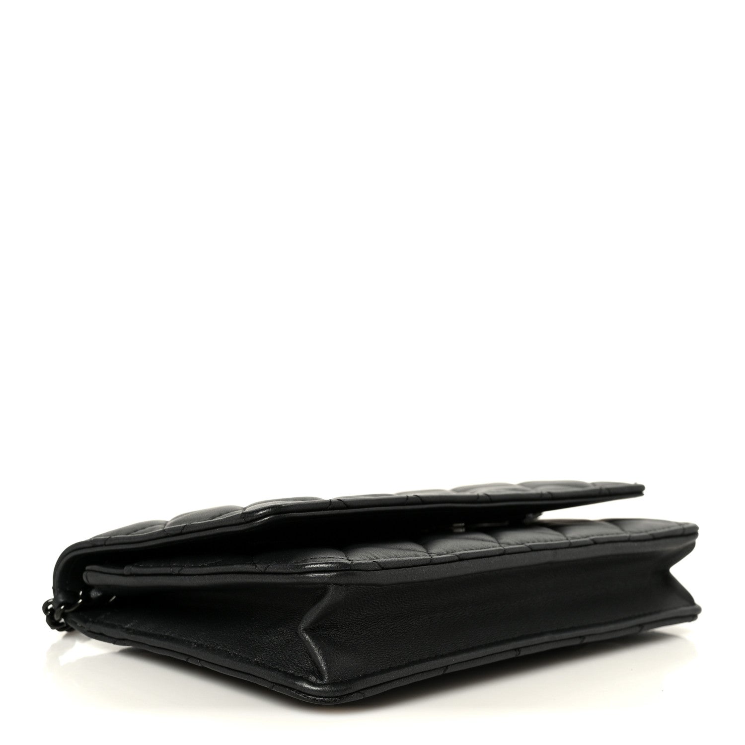 Lambskin Quilted Wallet On Chain WOC So Black