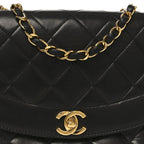 Lambskin Quilted Small Single Flap Black