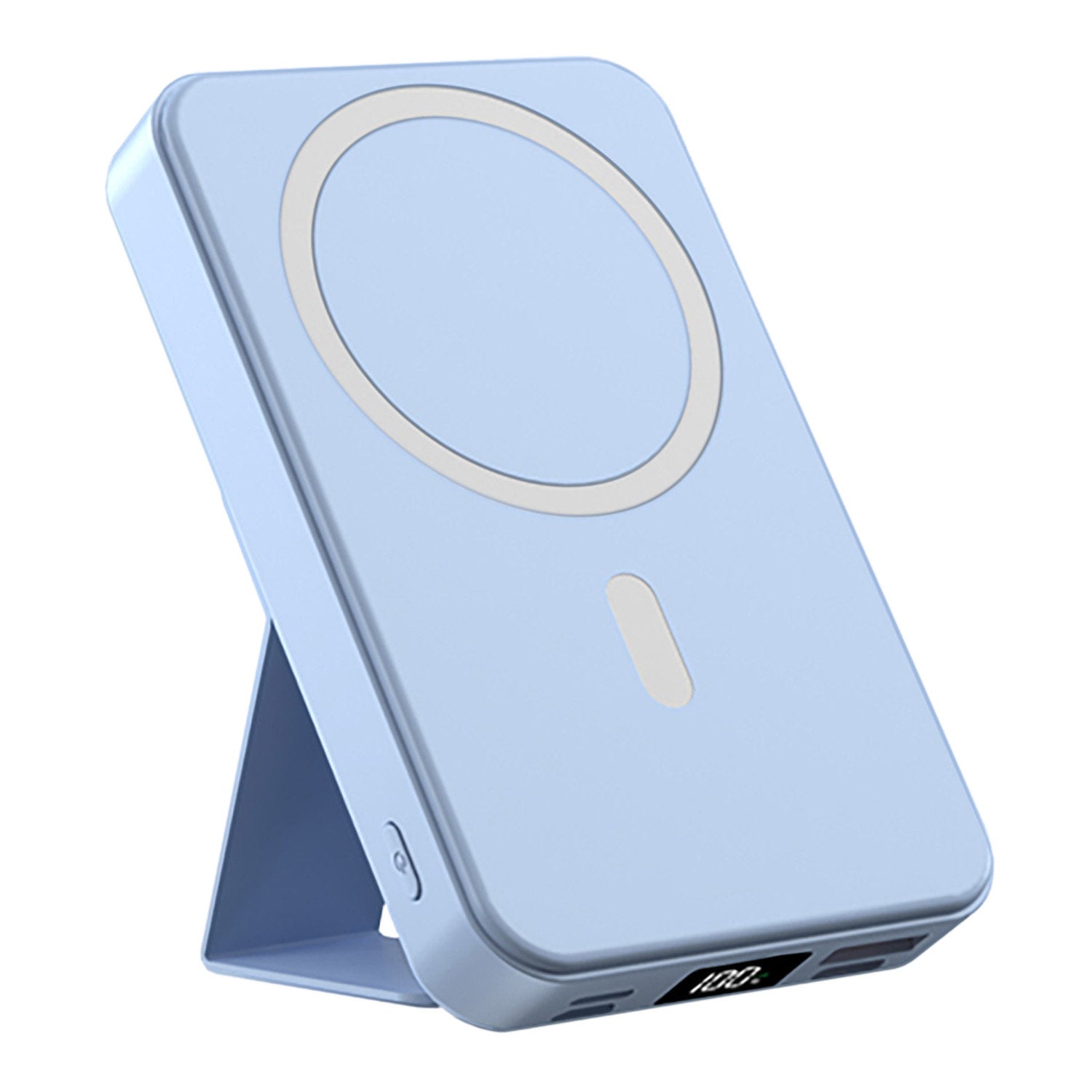 10,000mAh Portable Magnetic Wireless Charging Power Bank w/ Phones Stand, LED Display and Fast Charge Ports