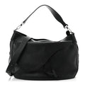 Grained Calfskin Saddle Soft Bag Black