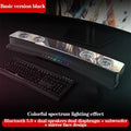 3600mAh Bluetooth Wireless Game Speaker soundbar USB 3D Stereo Subwoofer AUX FM Home Clock Indoor Sound Bar Computer Loudspeaker - Black Basic