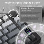 75% Mechanical Keyboard with Display and Knob, Hot-Swappable, Wireless 2.4GHz/Bluetooth/Wired, RGB Gasket Mount QM