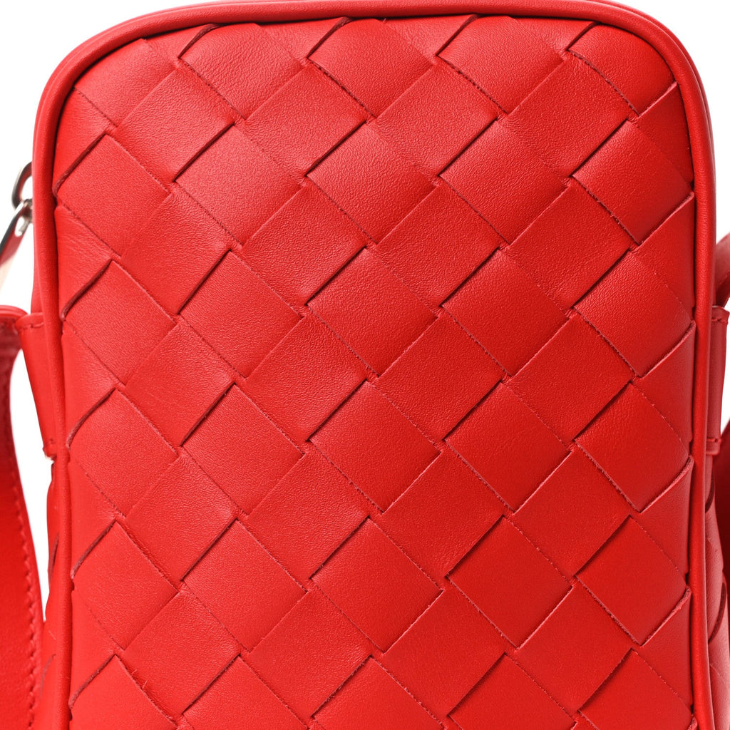Nappa Intrecciato Phone Case Crossbody Bag Redstone
