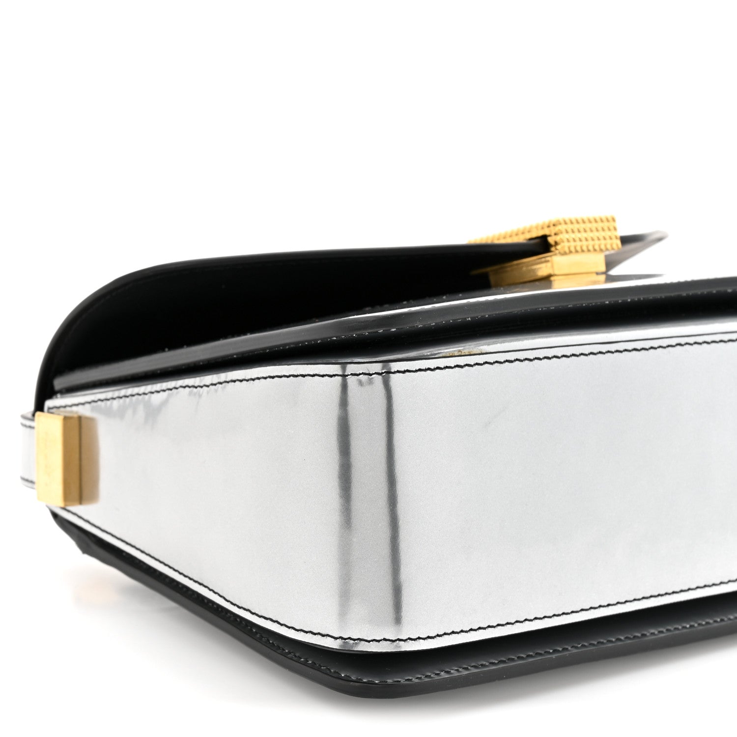 Metallic Calfskin Concerto Bag SIlver