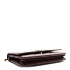 Shiny Caviar Quilted Strass Wallet On Chain WOC Bordeaux