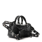 Agneau Arena Mini Le Cagole Duffle Crossbody Bag Black