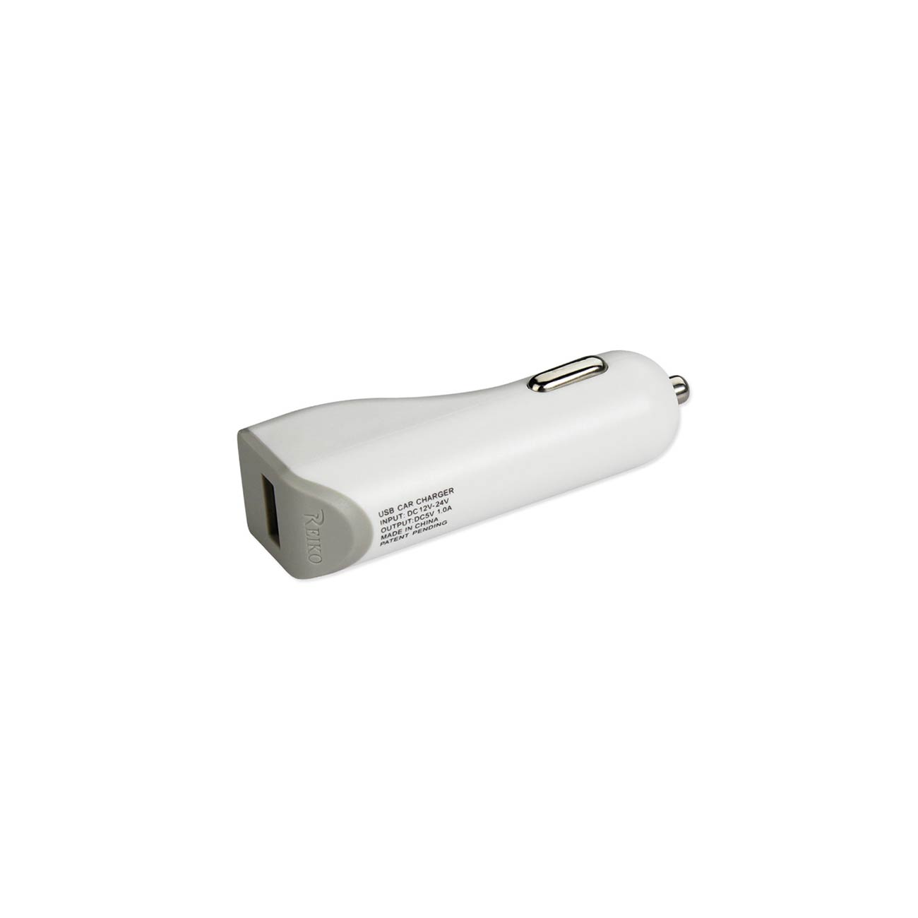 Reiko Micro Usb Car Charger With Data Usb Cable In White