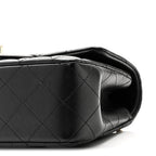 Lambskin Quilted Mini Top Handle Rectangular Flap Black