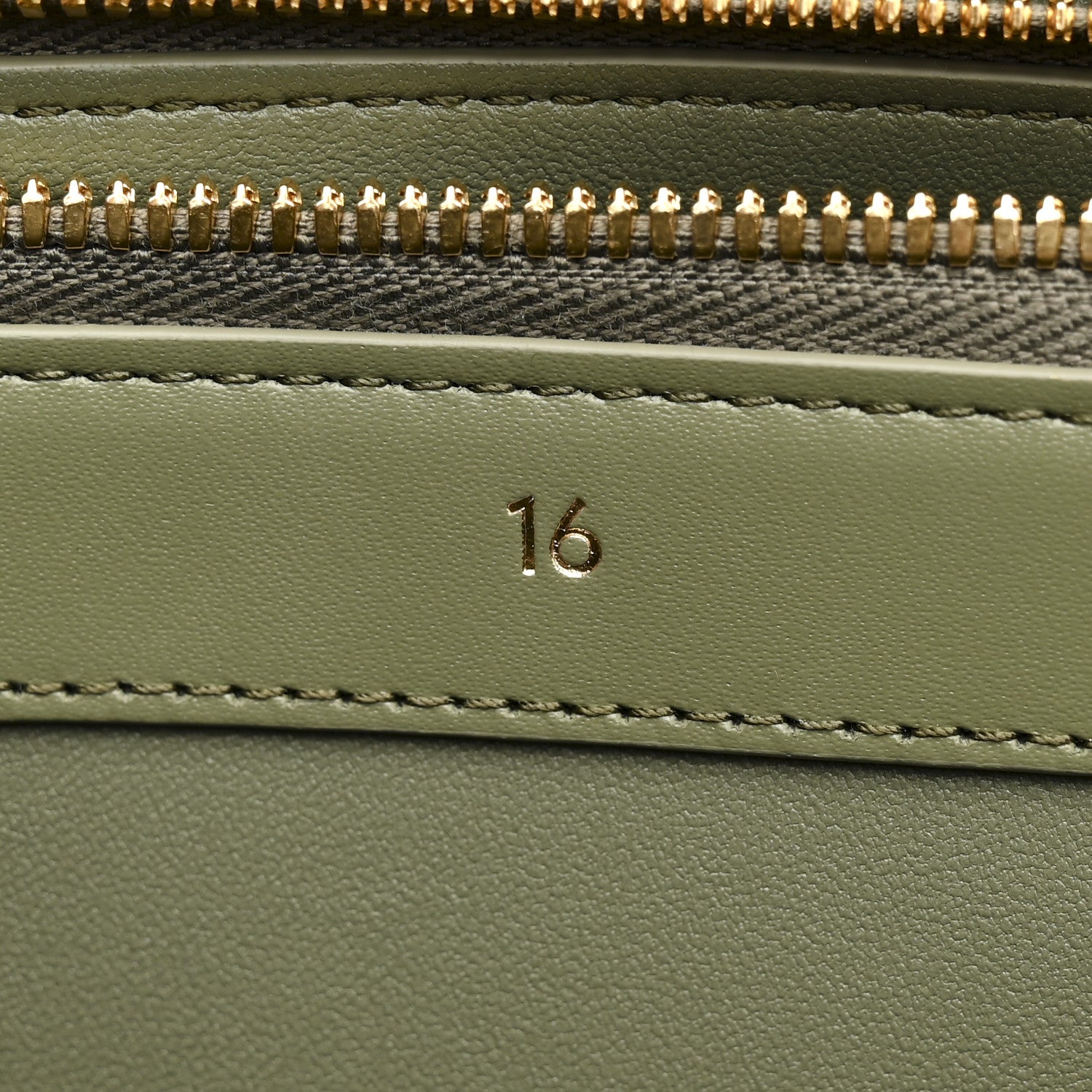 Satinated Calfskin Medium 16 Top Handle Bag Sage