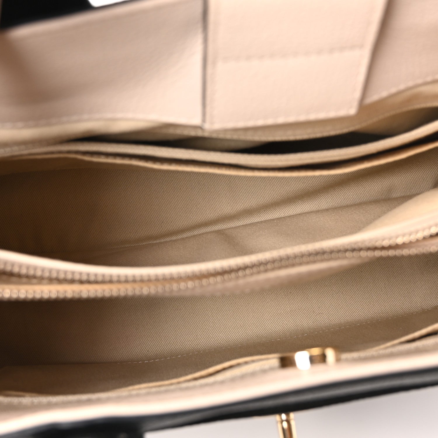 Grained Calfskin Small Bi-Color Neo Executive Shopper Tote Black Beige
