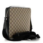 GG Supreme Monogram Flat Messenger Bag Beige Black New Acero