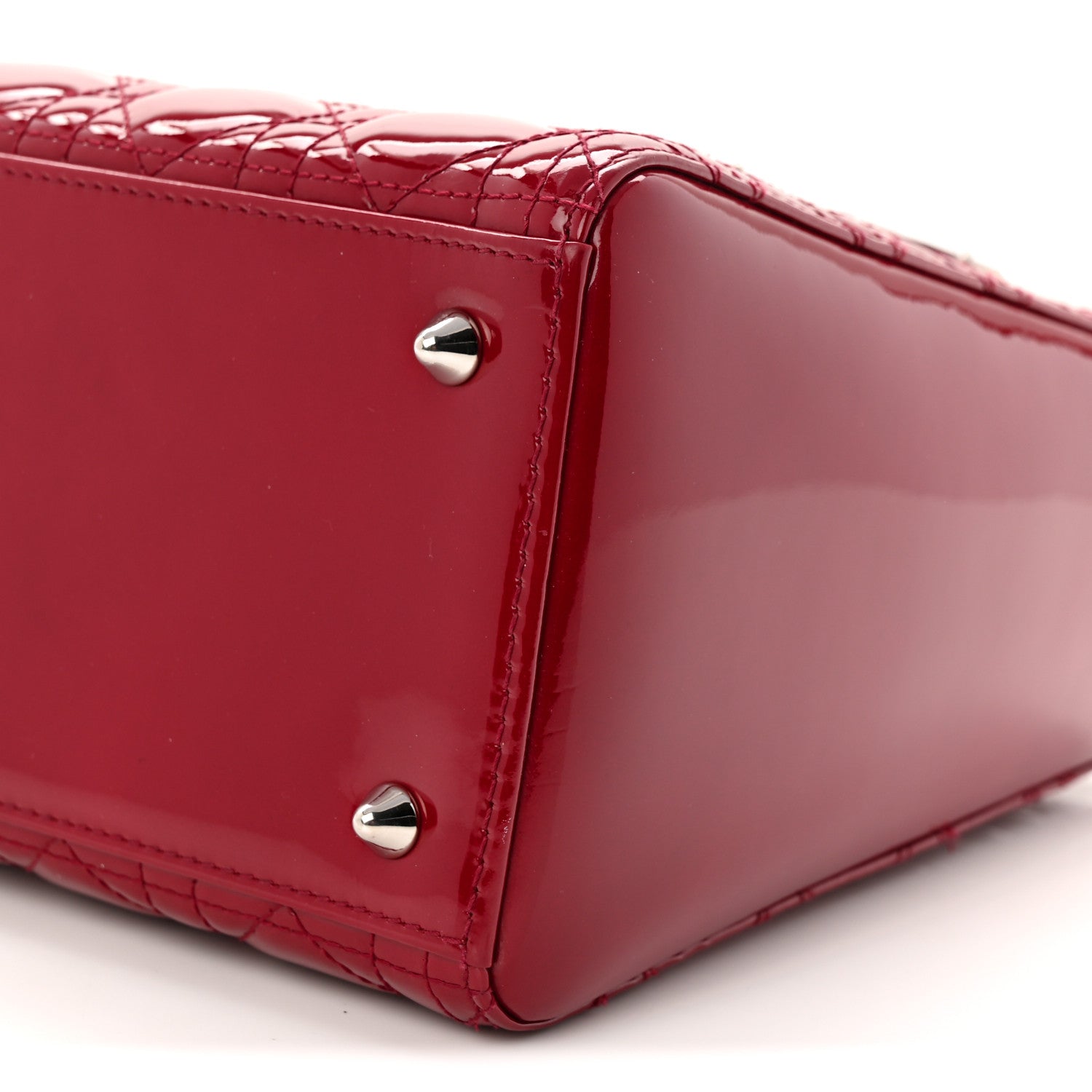 Patent Cannage Medium Lady Dior Red
