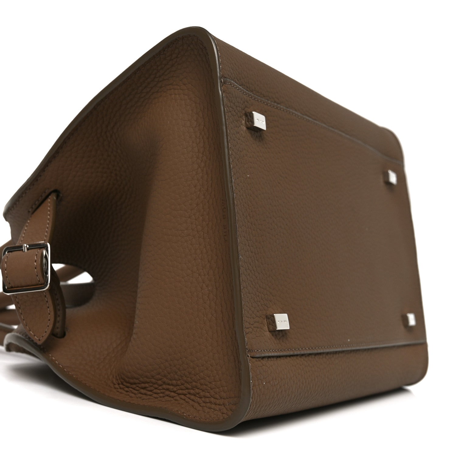 Grained Calfskin Soft Margaux 10 Bag Dark Taupe