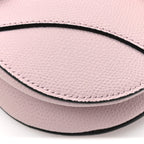 Grained Calfskin Mini Saddle Bag Light Pink