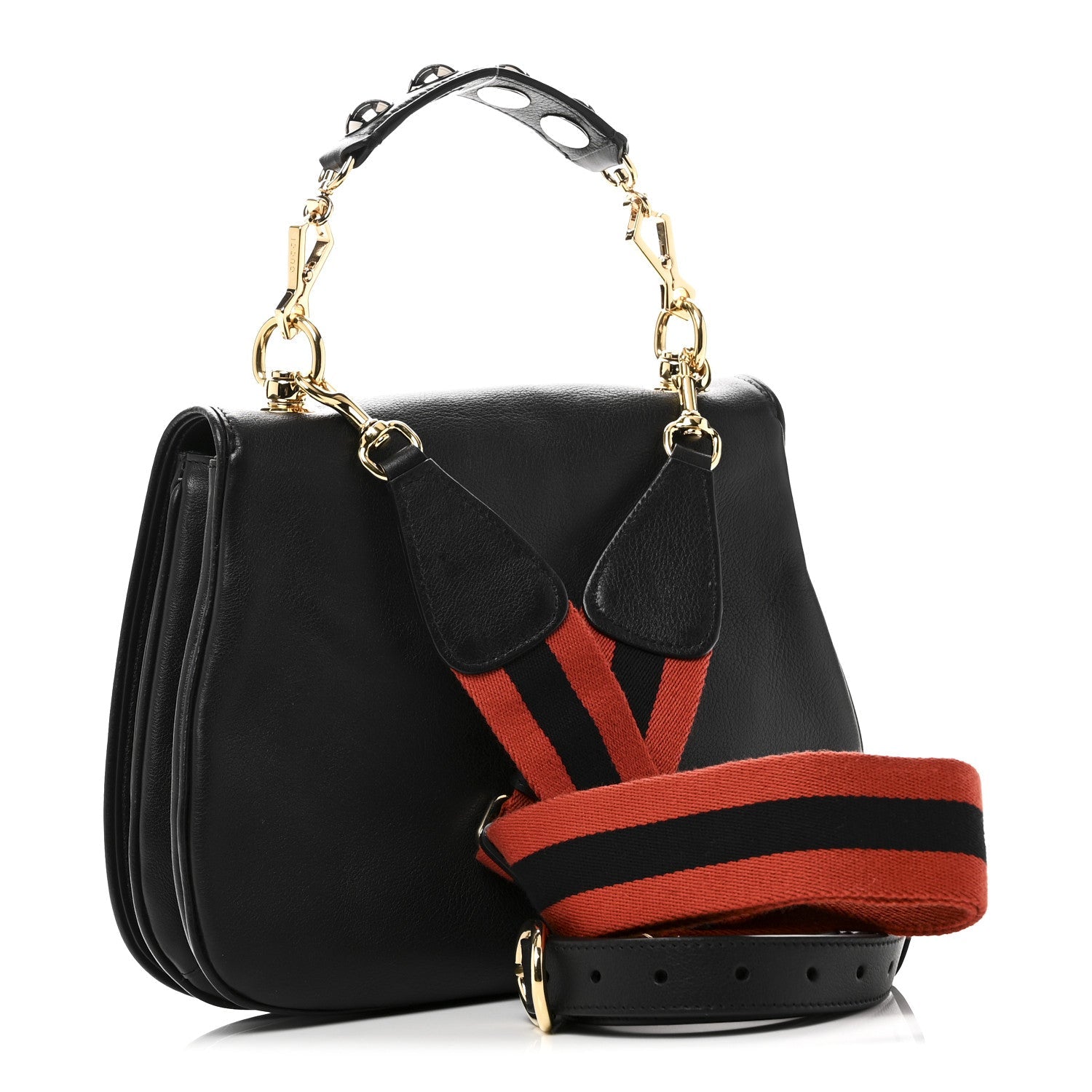 Roxy Calfskin Web Mini Blondie Shoulder Bag Blondie Black