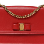 Printed Calfskin Ginny Shoulder Bag Red