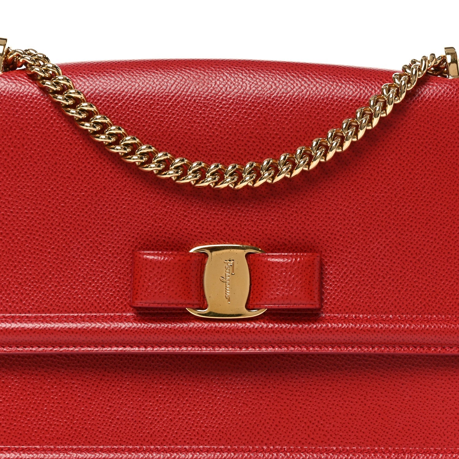 Printed Calfskin Ginny Shoulder Bag Red