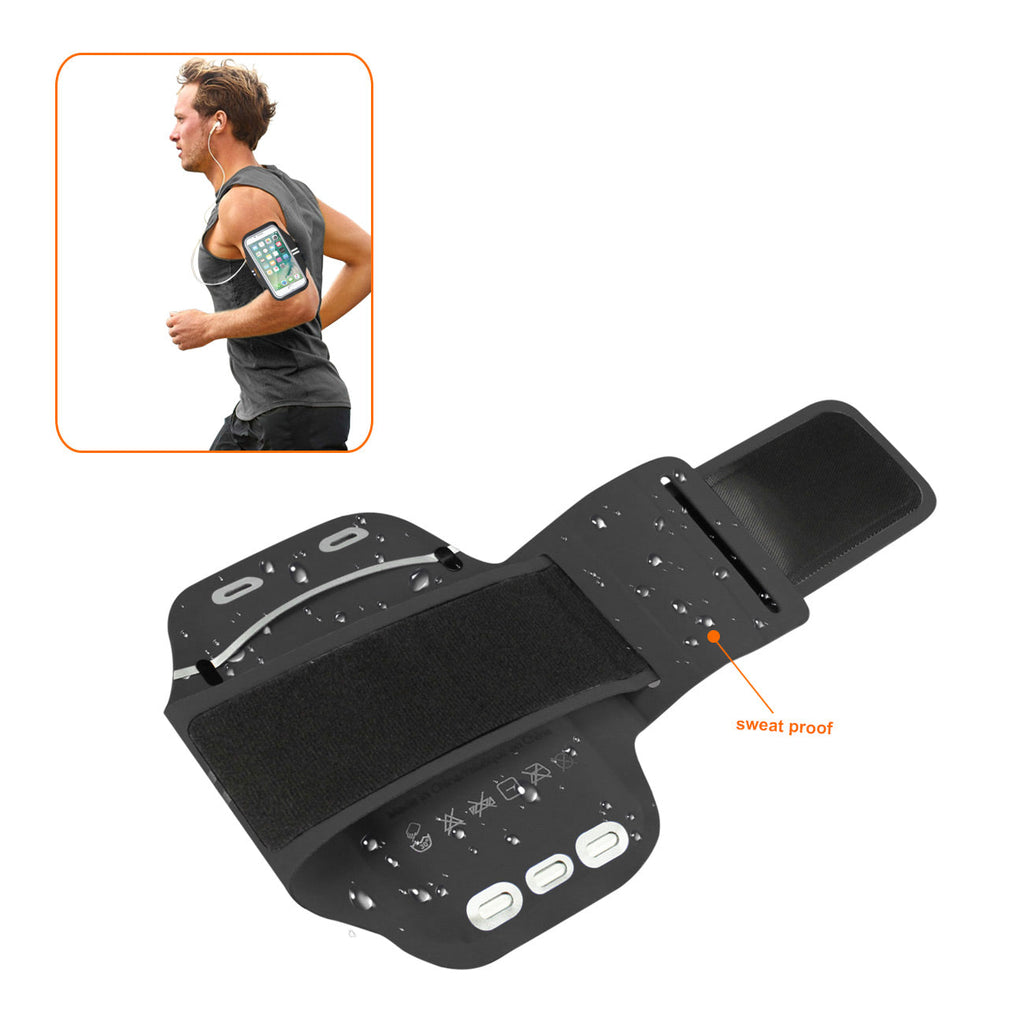 Reiko Running Sports Armband For Iphone 7/ 6/ 6S Or 5 Inches Device In Black (5X5 Inches)
