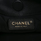 Calfskin Quilted Chain Flat Tote Black
