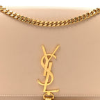 Smooth Calfskin Medium Classic Monogram Kate Tassel Satchel Nude Powder