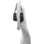Crocodile Embossed Calfskin Monogram Medium Niki Chain Satchel Algea