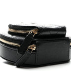 Caviar Quilted Round Coco Clutch With Chain Black