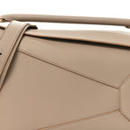 Calfskin Large Puzzle Edge Bag Sand