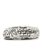 Agneau Arena Graffiti Le Cagole Shoulder Bag XS White Black
