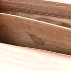 Calfskin Crocodile Embossed Medium Monogram Sunset Rose Antic