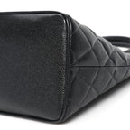 Caviar Quilted Medallion Tote Black