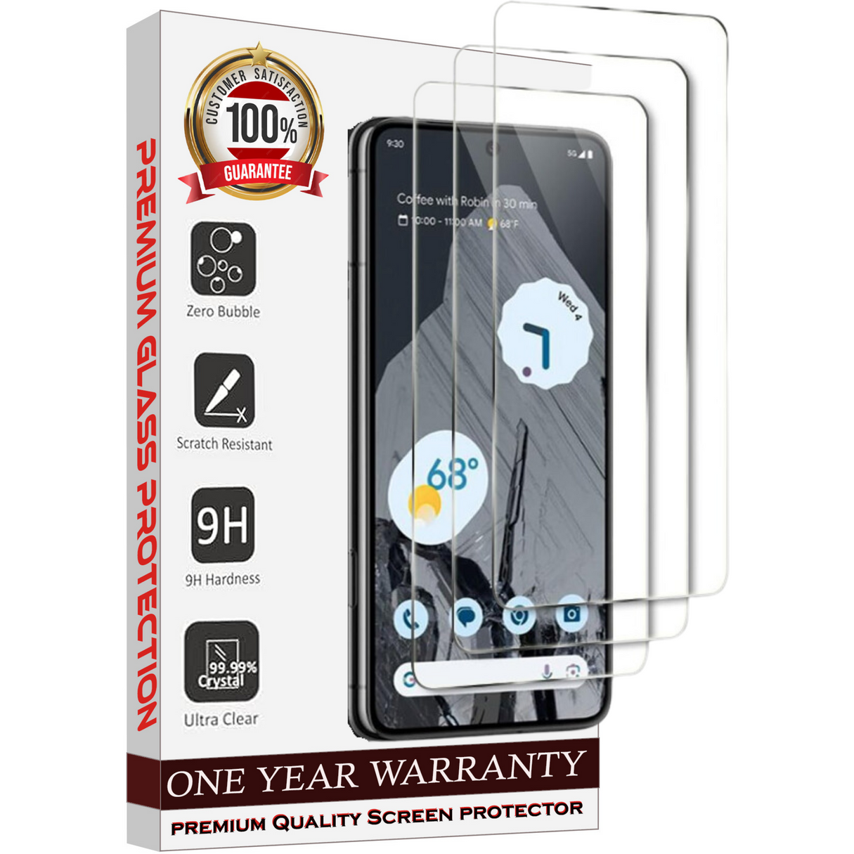 Entronix Clear Screen Protector Compatible with Galaxy S24 Plus - 3-Piece Combo