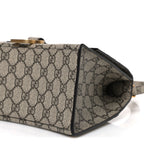 X GUCCI GG Supreme Monogram Small Hourglass Top Handle Bag Beige Ebony