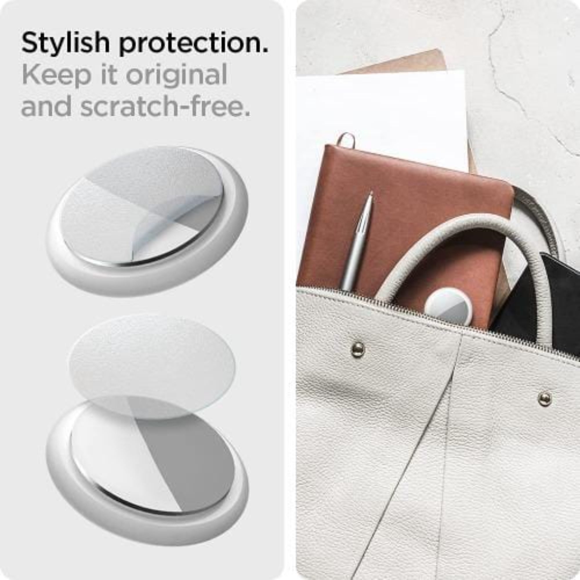 SAHARA - Flexon Film Protector for Apple AirTag (4-Pack) - Clear